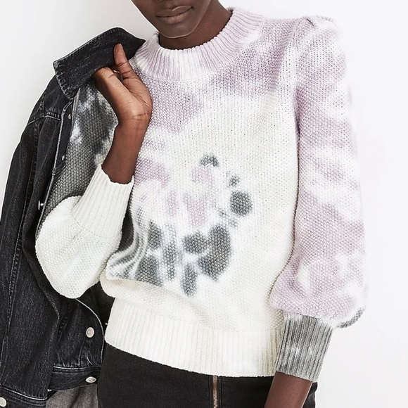 Madewell Lavender and Charcoal Tie-Dye Sweater - Picture 2 of 10